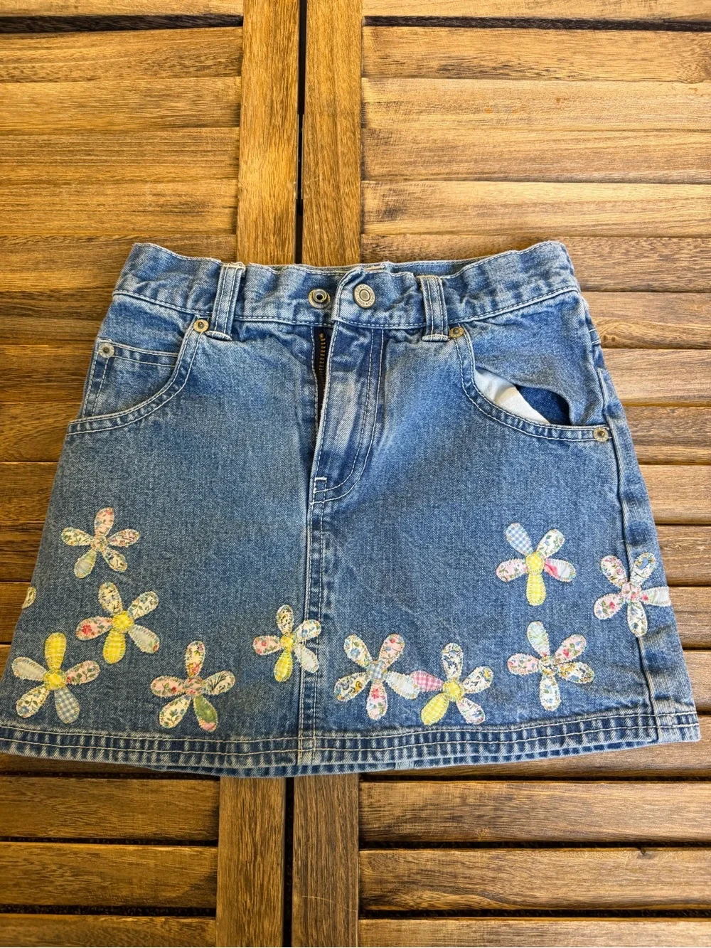 GAP & Lands End Girls Blue Mix Skirt & Shorts Set Blue Denim 6/7 Small Bundle